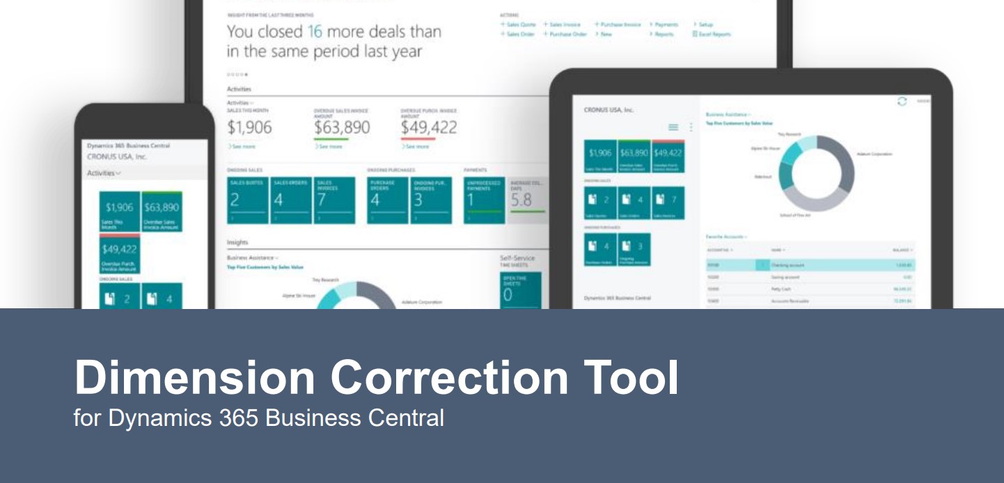 Dimension Correction Tool for Dynamics 365 Business Central
